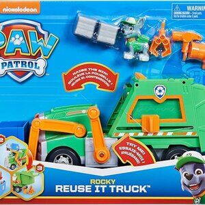 Paw Patrol, Rocky’s Reuse It Deluxe Truck with Collectible Toy Figure and 3 Tool